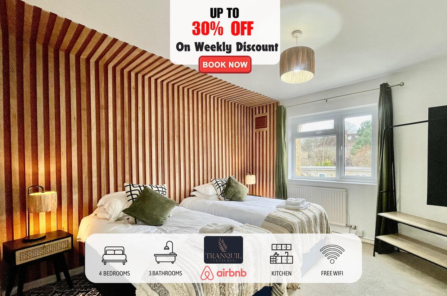 Tranquil Rentals Short Term Rental Oxford 4Bed 3Ba1