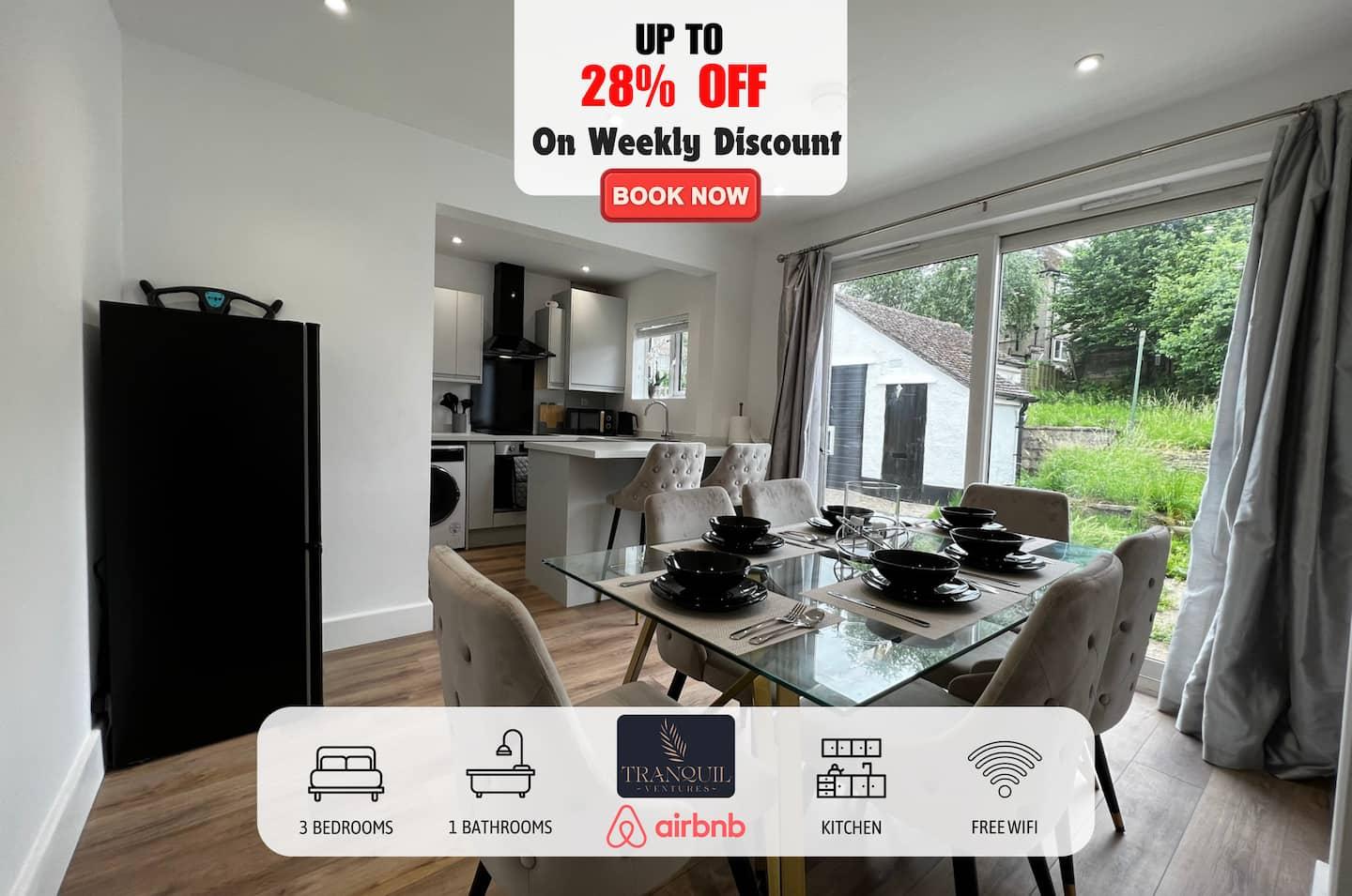 Modern|3BR|Free Parking|Central